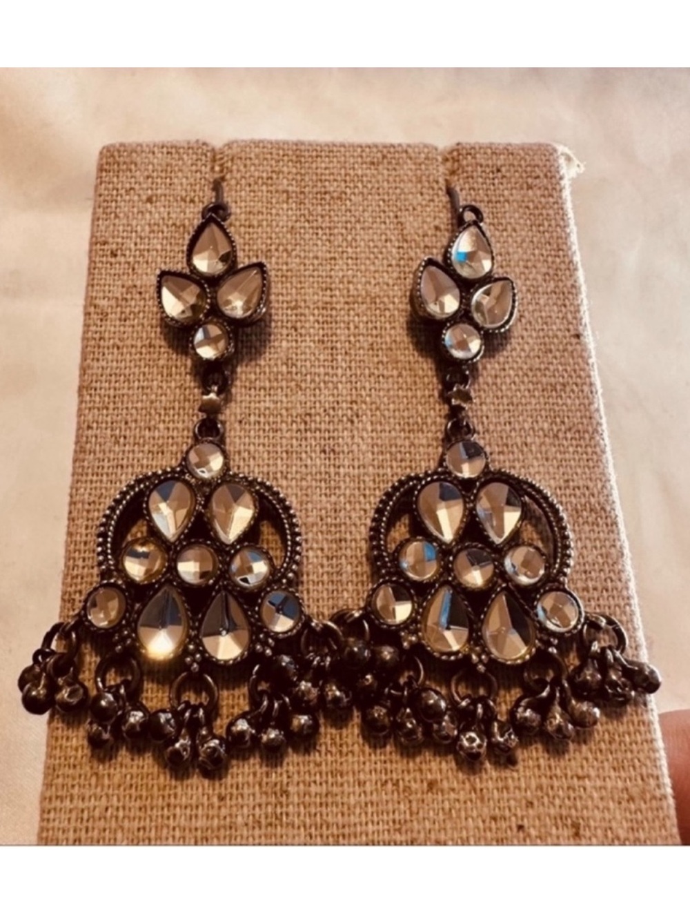 Kundan Silver Earrings - Picture 4 of 8